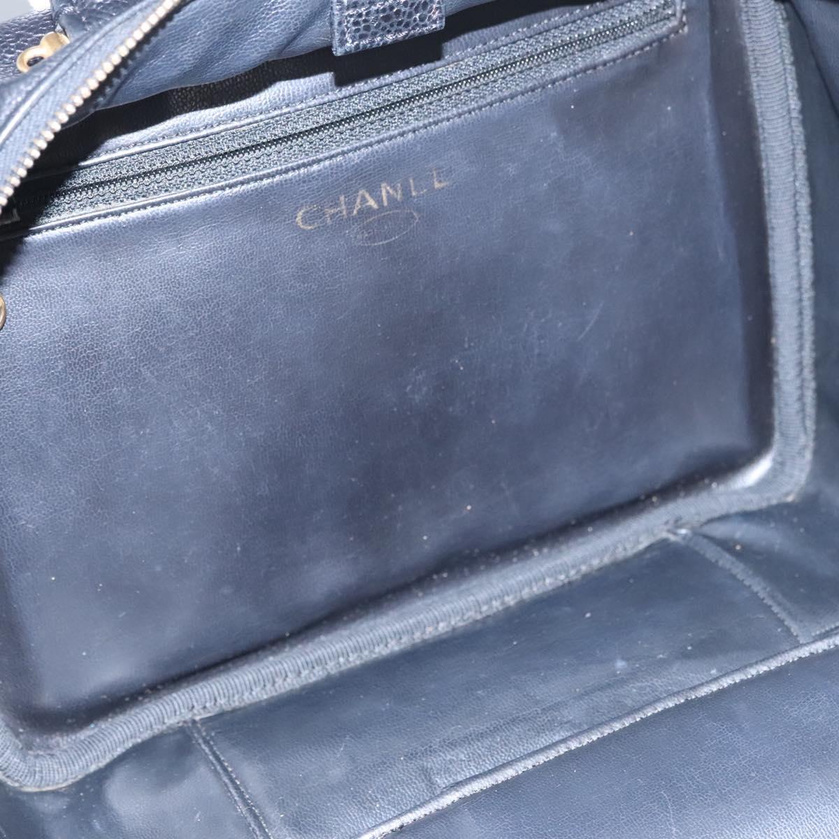 Chanel Vintage Timeless Zip Around Vanity Case Caviar, BLACK, LEATHER, Toiletry Case