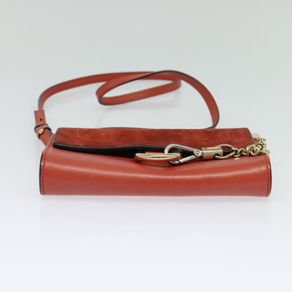 Chloe Faye Shoulder Bag Leather and Suede, Red, Leather, Shoulder Bag