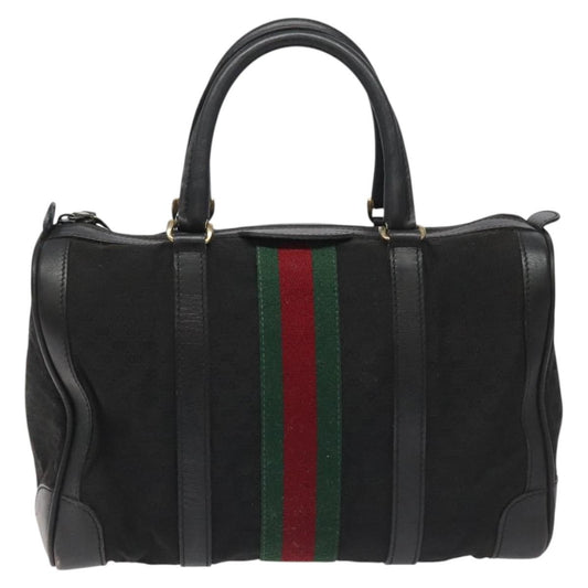 Gucci Vintage Web Boston Bag GG Canvas, BLACK, CANVAS, Handbag