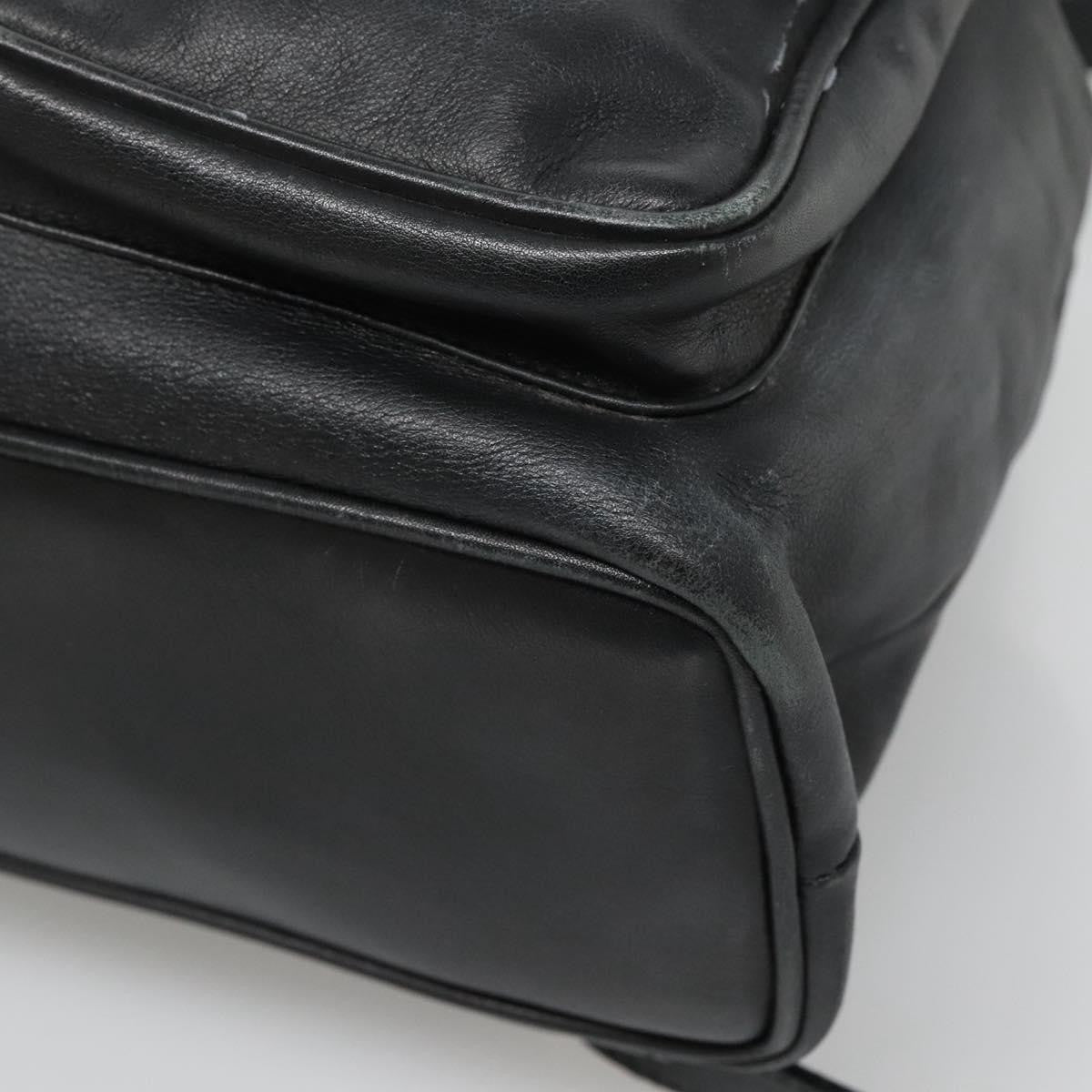 Gucci Vintage Bamboo Backpack Leather, BLACK, LEATHER, Backpack