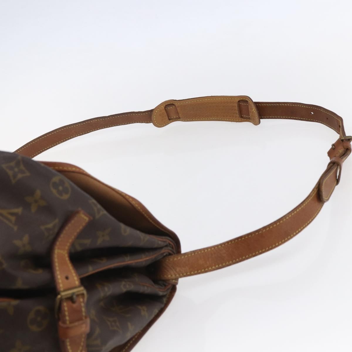 Louis Vuitton Saumur Handbag Monogram Canvas, BROWN, CANVAS, Shoulder bag