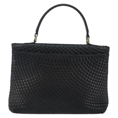 Bally Vintage Handbag Quilted Leather, BLACK, LEATHER, Handbag