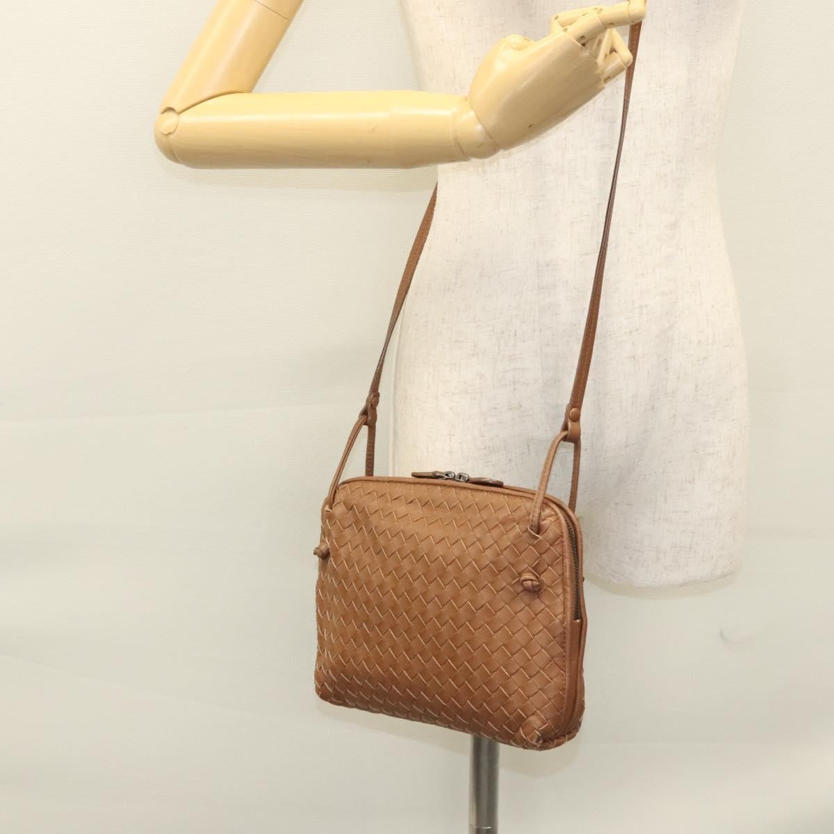 Bottega Veneta Intrecciato Leather, BROWN, LEATHER, Handbag