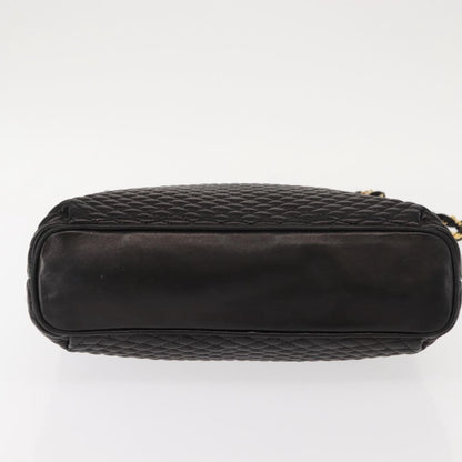 Bally Vintage Chain Shoulder Bag Quilted Leather, BLACK, LEATHER, Shoulder bag
