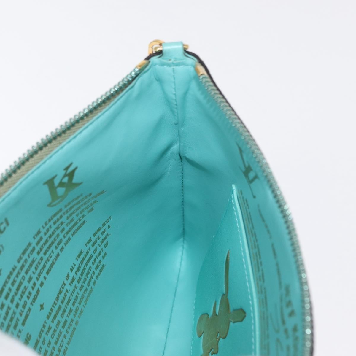 Louis Vuitton Pochette Clutch Limited Edition Jeff Koons Da Vinci Print Canvas, GREEN, PVC, Clutche & pouche