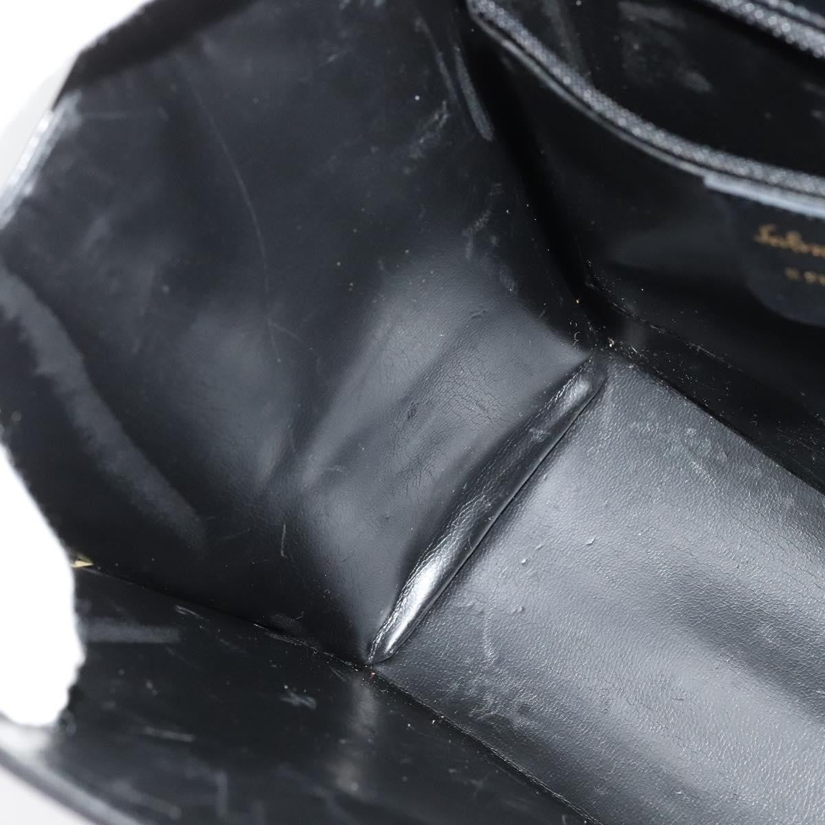 Salvatore Ferragamo Gancini Convertible Top Handle Bag Leather, BLACK, LEATHER, Handbag