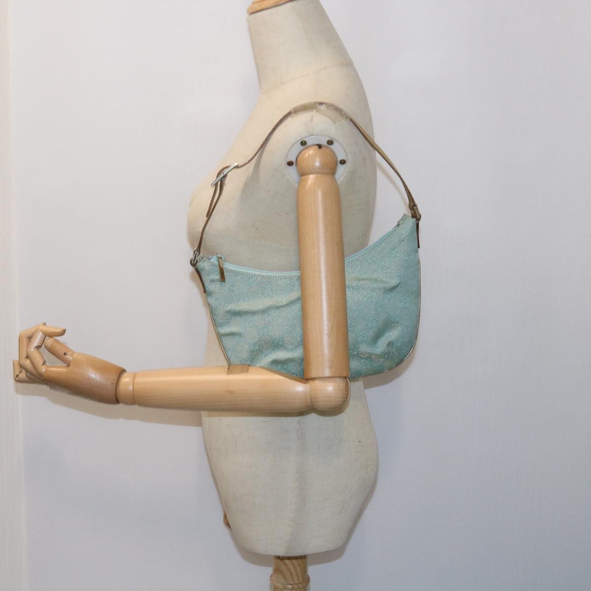 Gucci Vintage Pochette Shoulder Bag GG Canvas, BLUE, CANVAS, Clutche & pouche