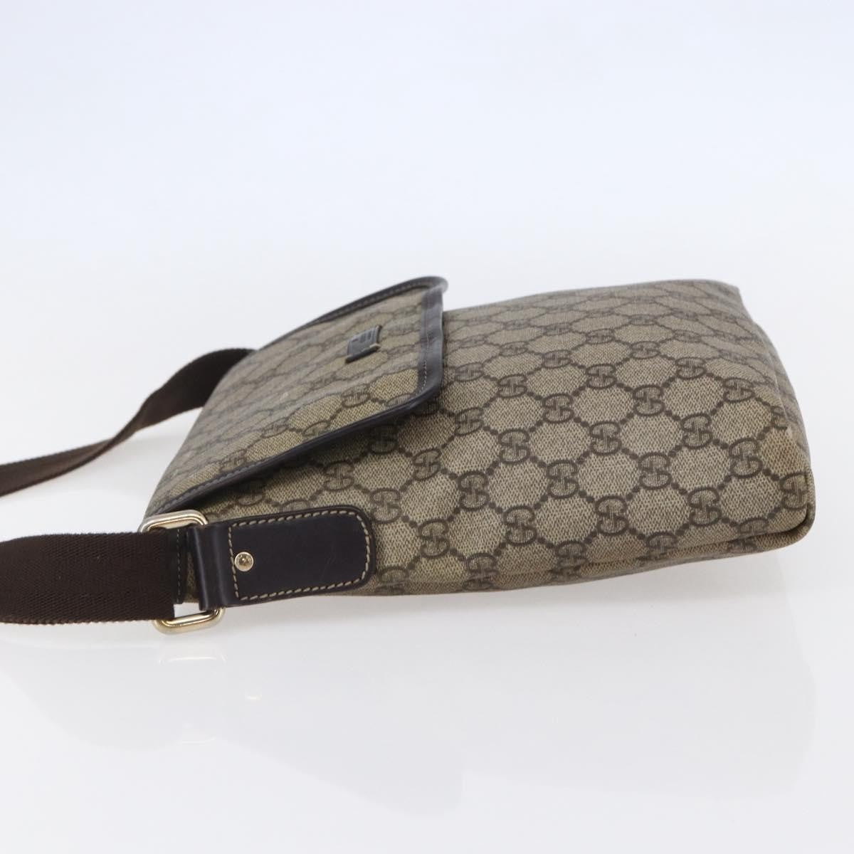 Gucci Flap Messenger GG Coated Canvas, BEIGE, CANVAS, Shoulder bag