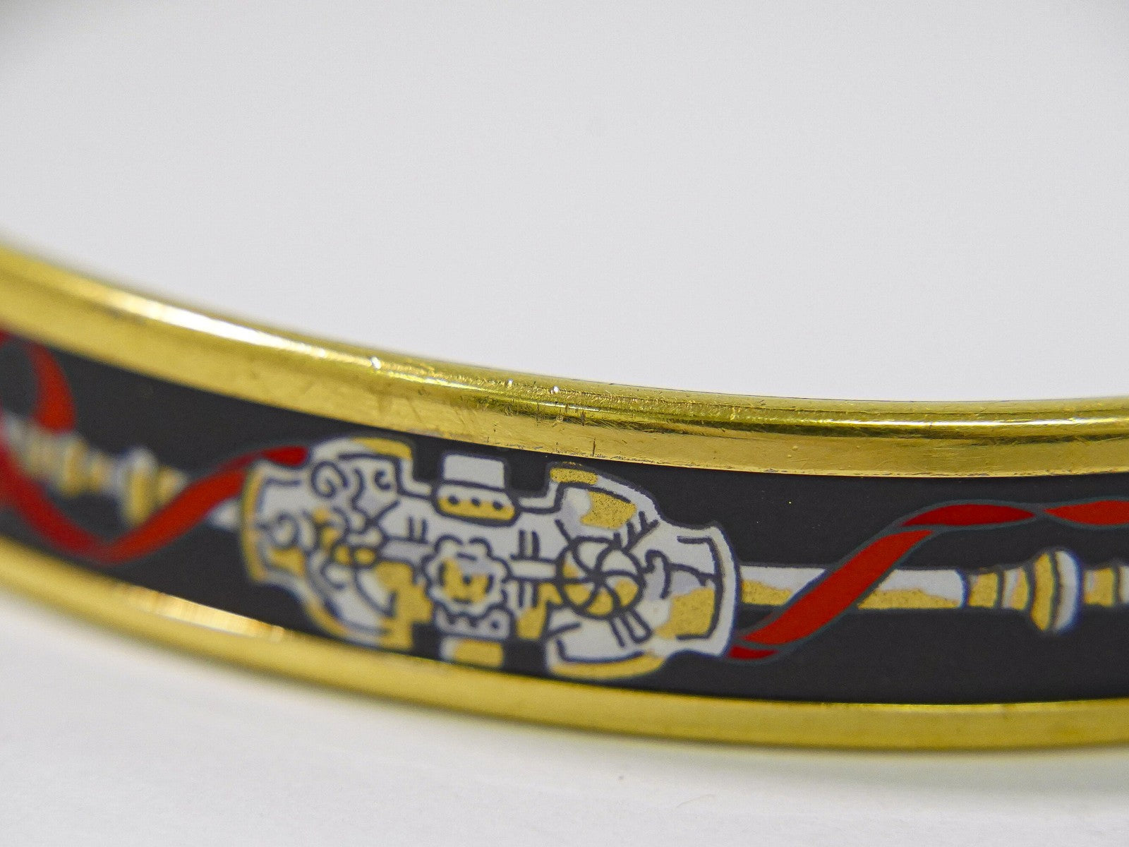 Hermes Enamel Bracelet Metal and enamel, Multicolour, Gold Plated, Bracelet