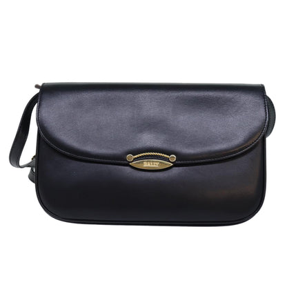 Bally Vintage Shoulder Bag Leather, BLACK, LEATHER, Shoulder bag