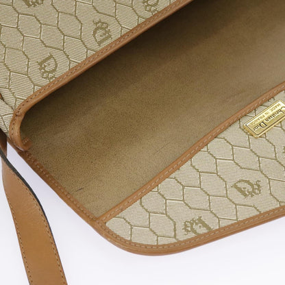 Christian Dior Vintage Honeycomb Shoulder Bag Canvas, BEIGE, CANVAS, Shoulder bag