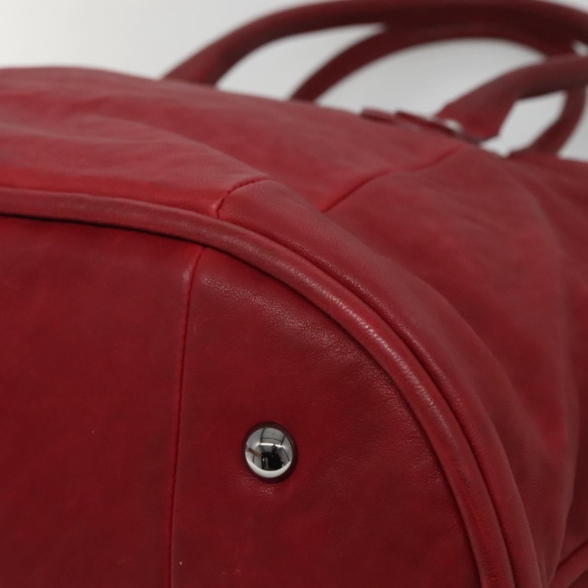 Chanel Vintage CC Turnlock Satchel Leather, RED, LEATHER, Travel bag