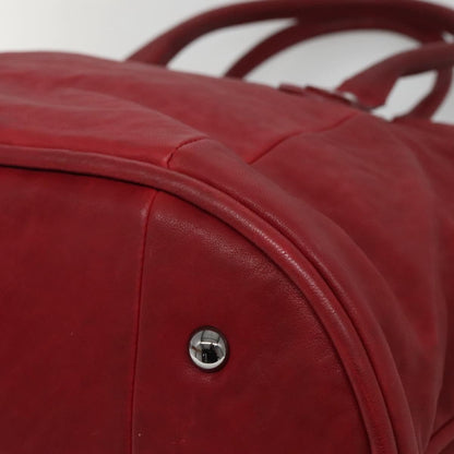 Chanel Vintage CC Turnlock Satchel Leather, RED, LEATHER, Travel bag