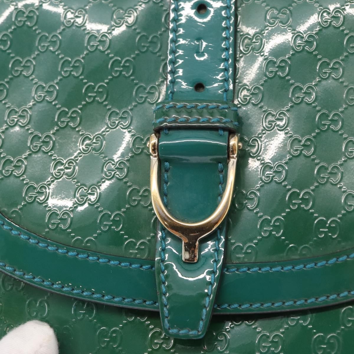 Gucci Vintage Flap Shoulder Bag Patent Leather, TURQUOISE, PATENT_LEATHER, Shoulder bag