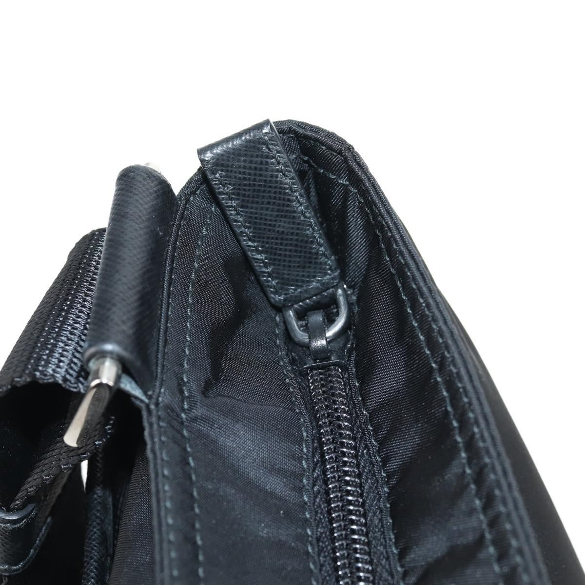 Prada Zip Messenger Quilted Tessuto, BLACK, NYLON, Shoulder bag