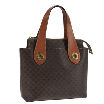 Celine Macadam Handbag Macadam with leather, BROWN, CANVAS, Handbag