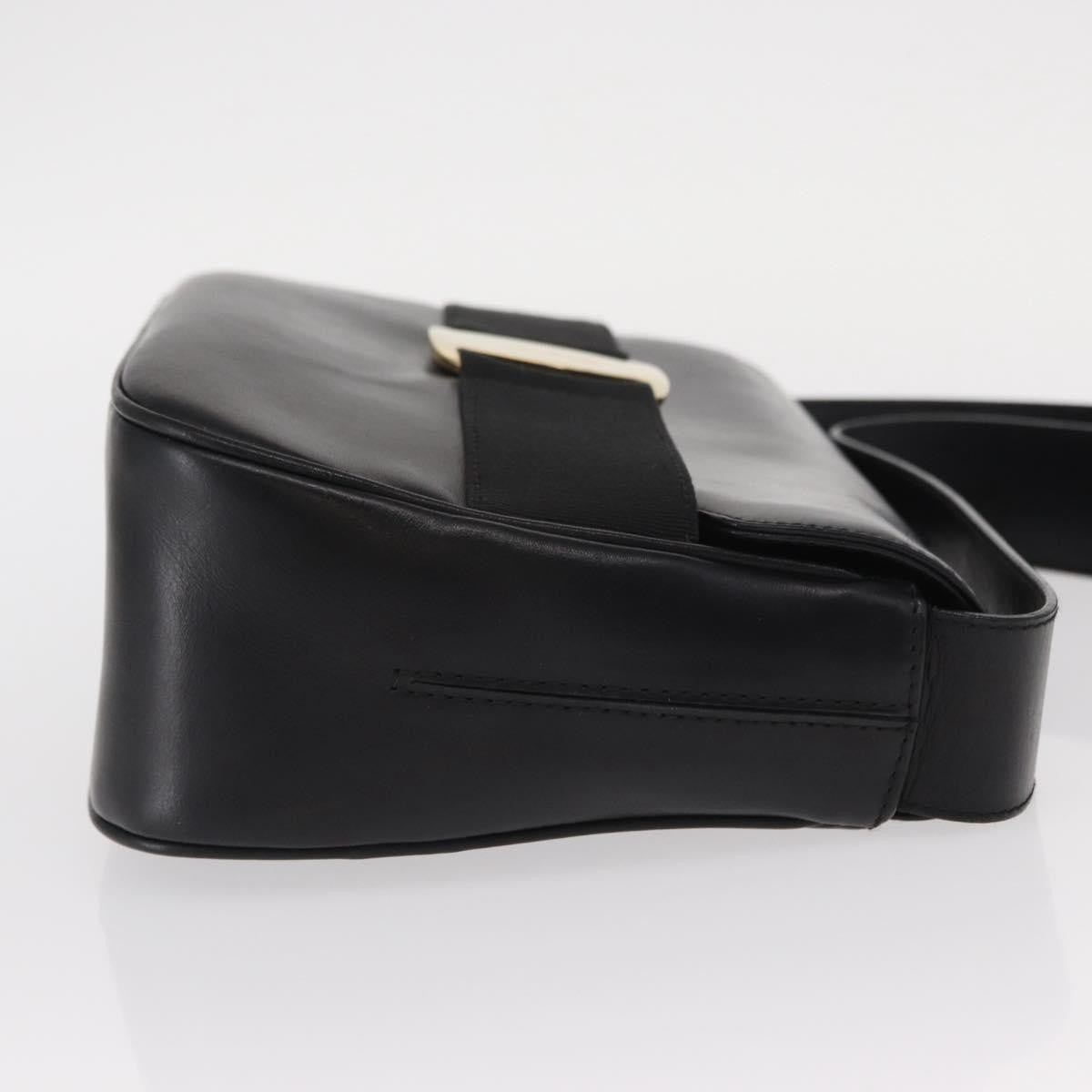 Salvatore Ferragamo Vala Shoulder Bag Leather, BLACK, LEATHER, Shoulder bag