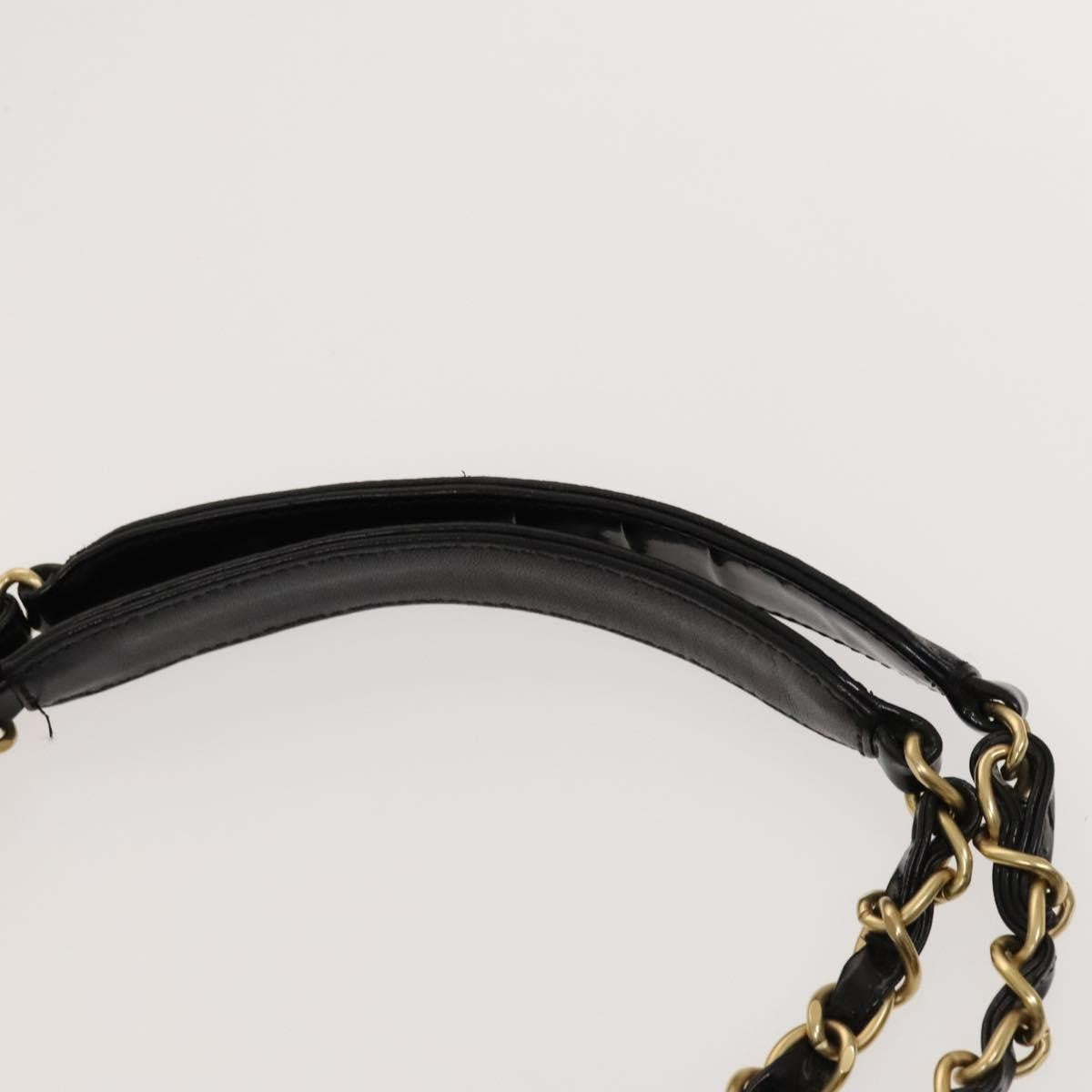 Chanel CC Chain Tote Perforated Patent, BLACK, PATENT_LEATHER, Tote bag