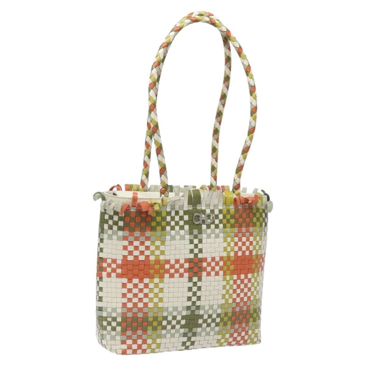 Salvatore Ferragamo Whipstitch Gancini Tote Calfskin, MULTICOLOUR, LEATHER, Tote bag