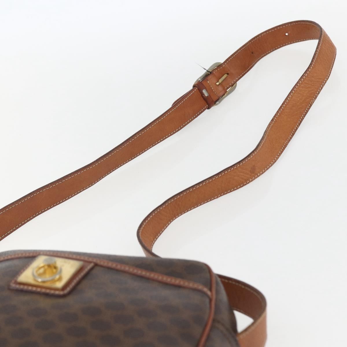 Celine Vintage Macadam Shoulder Bag Canvas and Leather, BROWN, CANVAS, Shoulder bag