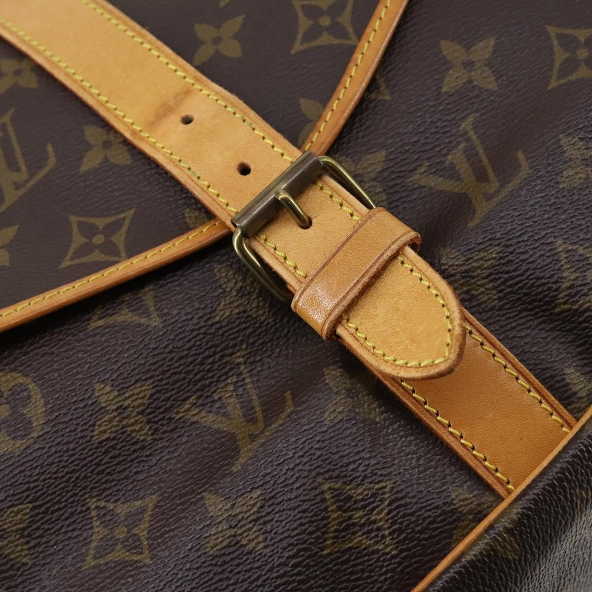 Louis Vuitton Saumur Handbag Monogram Canvas, BROWN, CANVAS, Shoulder bag