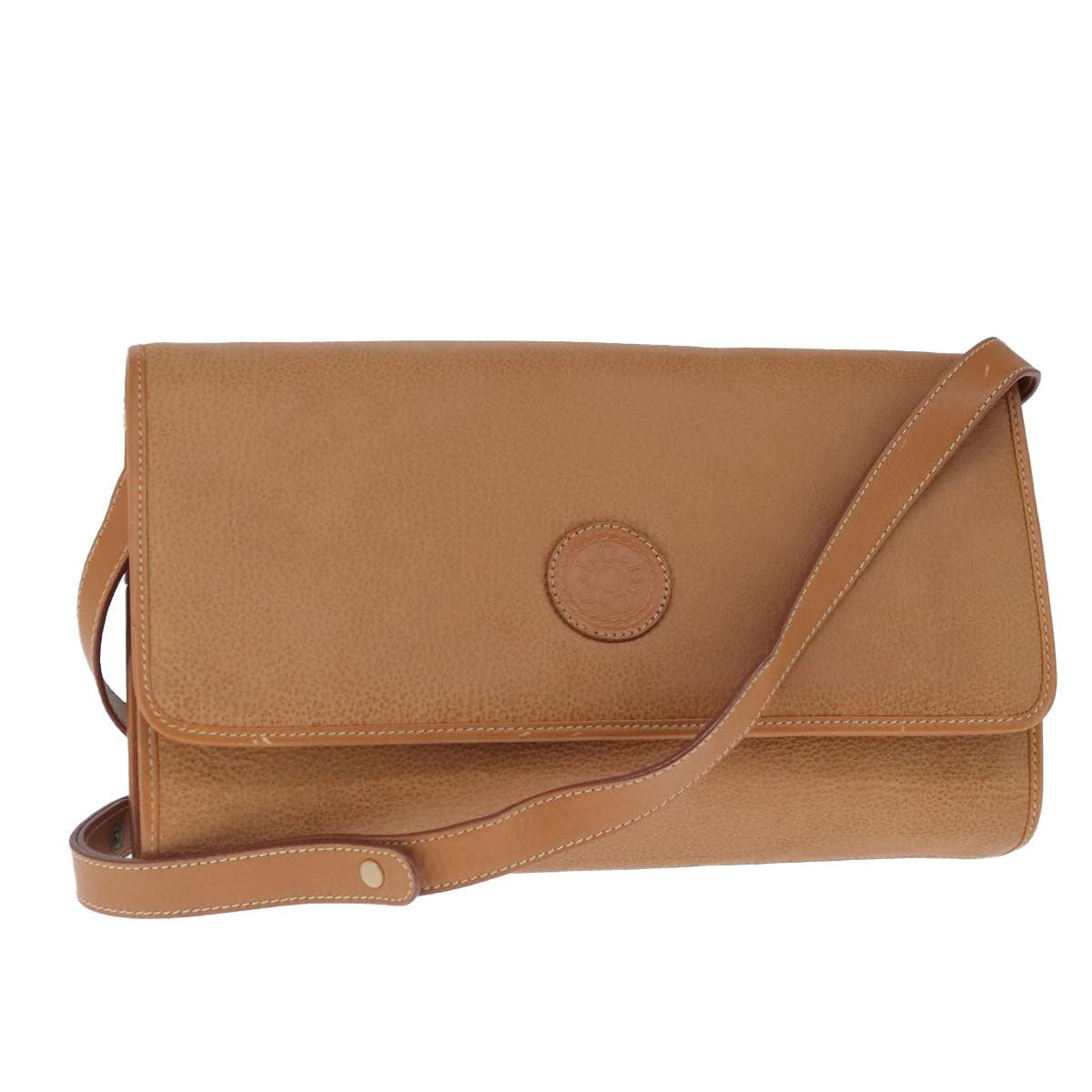 Gucci Vintage Shoulder Bag Leather, BEIGE, LEATHER, Shoulder bag