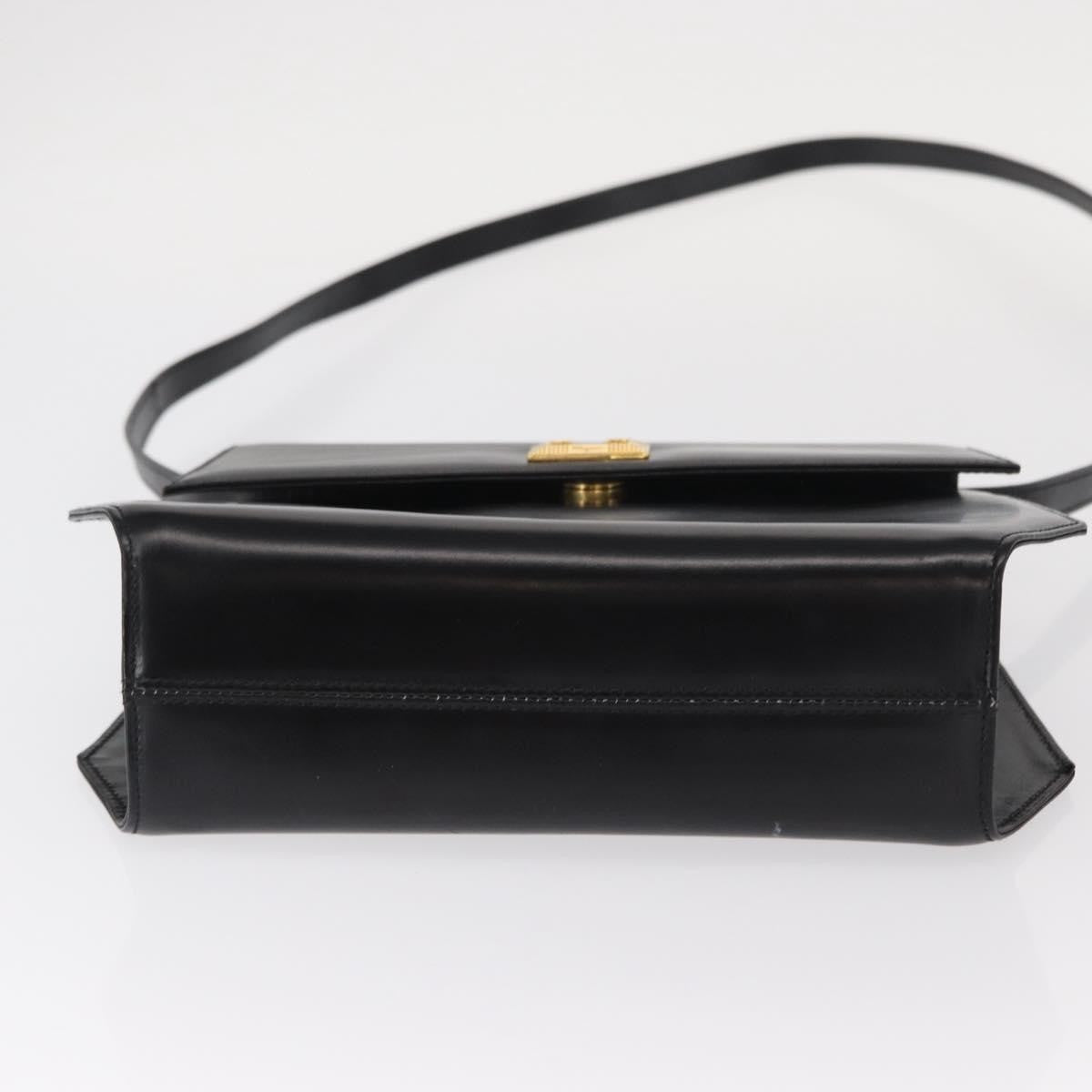 Salvatore Ferragamo Gancini Shoulder Bag Leather, BLACK, LEATHER, Shoulder bag