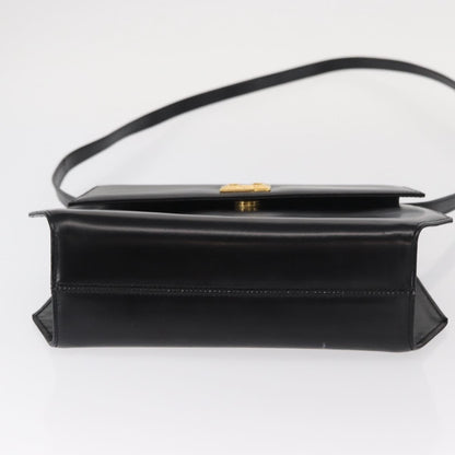 Salvatore Ferragamo Gancini Shoulder Bag Leather, BLACK, LEATHER, Shoulder bag