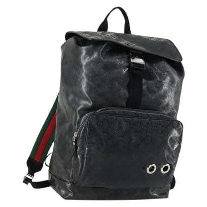 Gucci Buckle Backpack GG Imprime, BLACK, CANVAS, Backpack