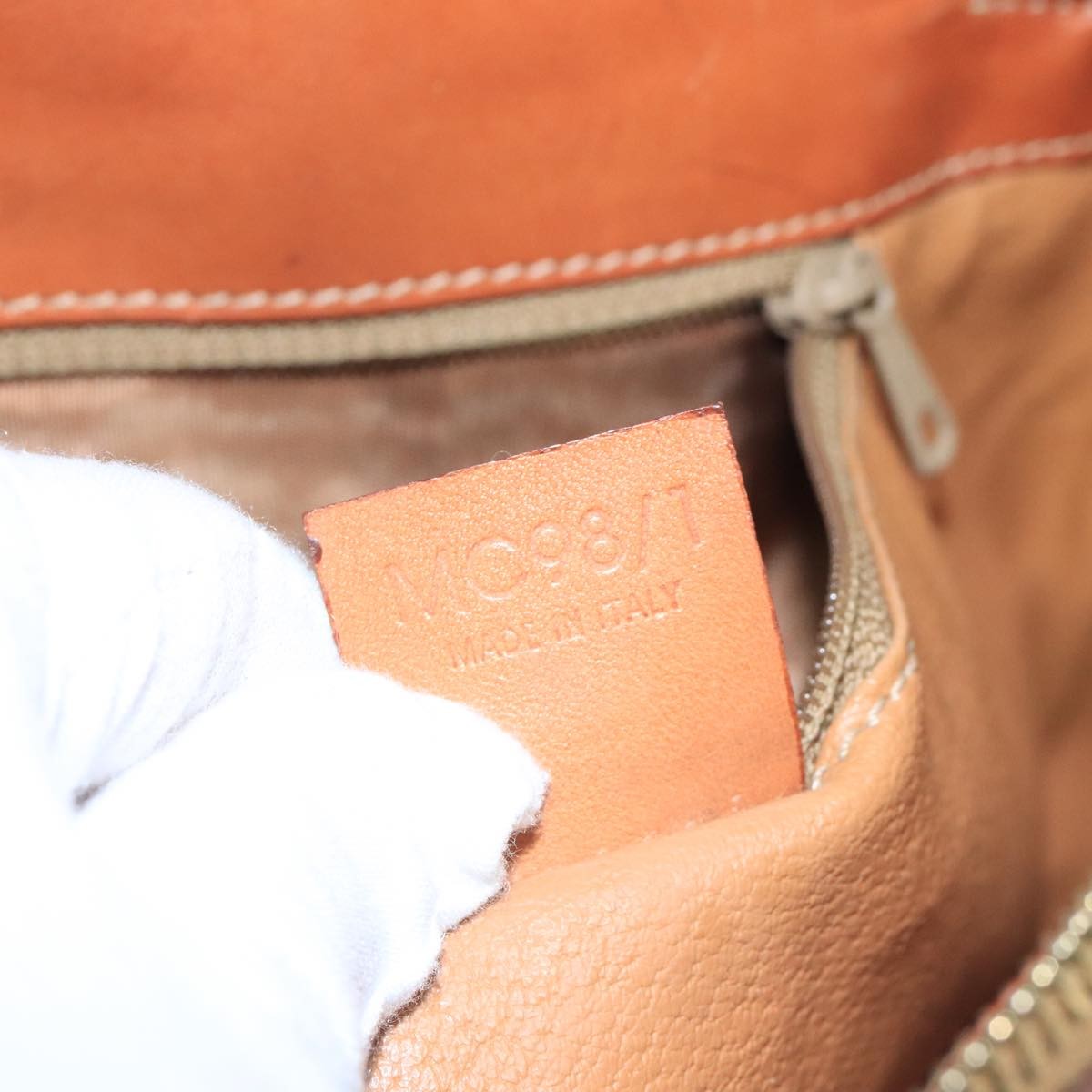 Celine Macadam Handbag Macadam with leather, BROWN, CANVAS, Handbag