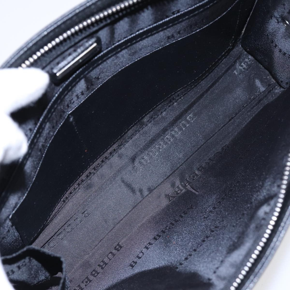 Burberry Zip Pouch Leather, BLACK, LEATHER, Clutche & pouche