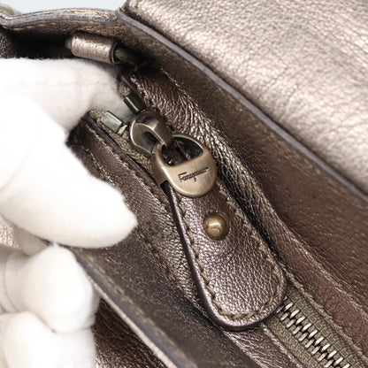 Salvatore Ferragamo Sofia Satchel Leather, SILVER, LEATHER, Handbag