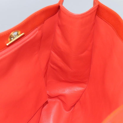 Chanel Grand Shopping Tote Quilted Calfskin, ORANGE, LEATHER, Tote bag