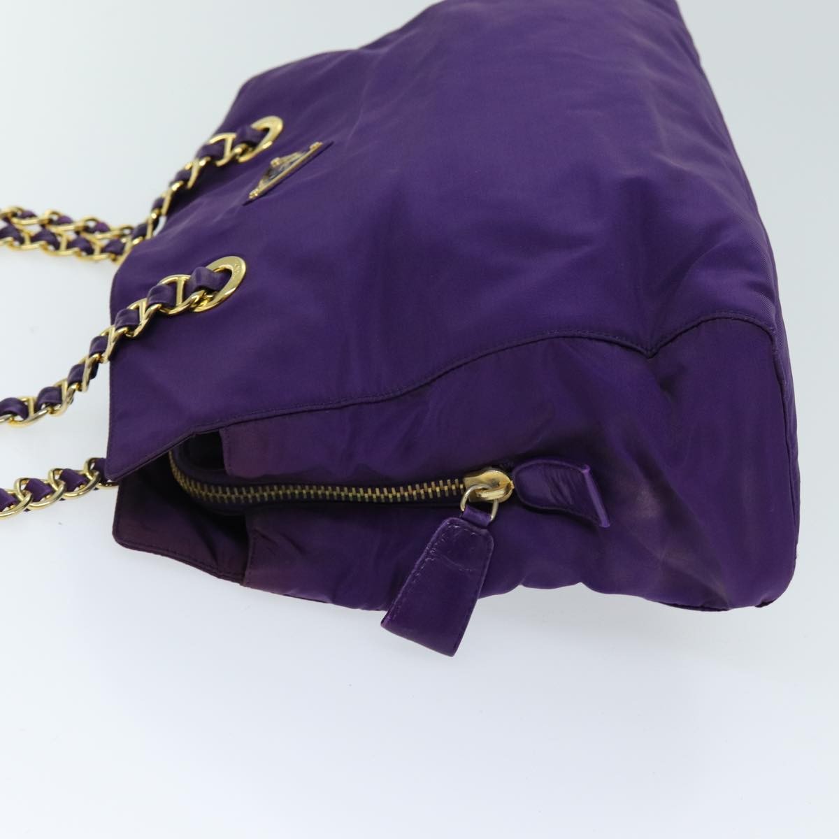 Prada Convertible Chain Tote Quilted Tessuto, PURPLE, NYLON, Shoulder bag