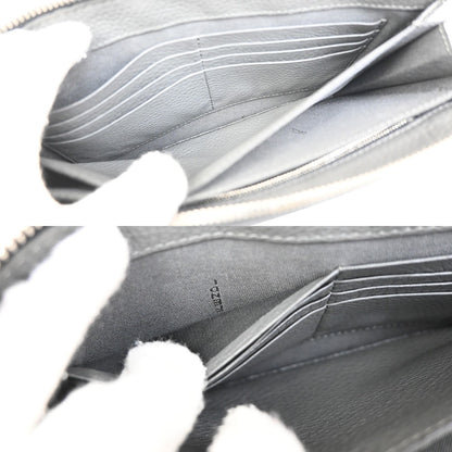 Fendi logo zip pouch FF Printed Leathear, GRAY, LEATHER, Clutche & pouche