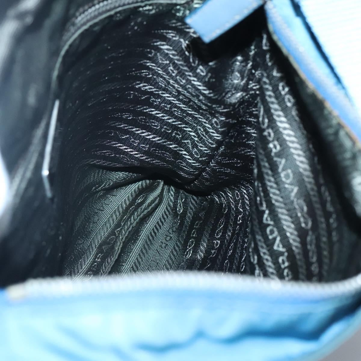 Prada Flat Messenger Bag Tessuto, BLUE, NYLON, Shoulder bag