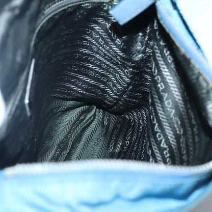 Prada Flat Messenger Bag Tessuto, BLUE, NYLON, Shoulder bag