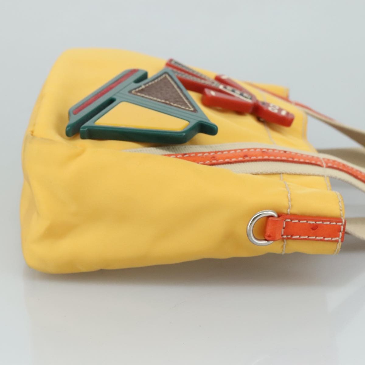 Prada Vintage Handbag Tessuto, YELLOW, NYLON, Handbag