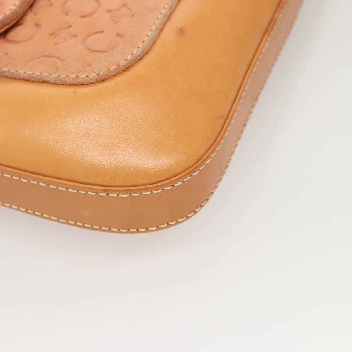 Celine Vintage Macadam Shoulder Bag Canvas and Leather, PINK, CANVAS, Shoulder bag