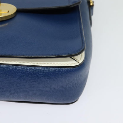 Miu Miu Flap Shoulder Bag Leather, BLUE, LEATHER, Shoulder bag