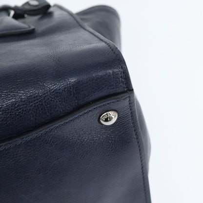 Prada Cuir Convertible Shopping Tote Leather, NAVY, LEATHER, Handbag