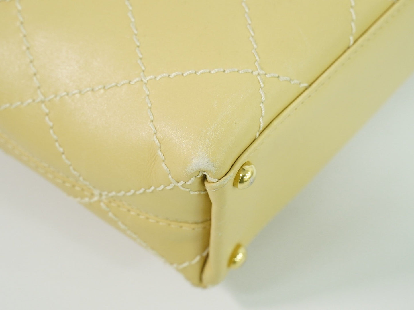 Chanel Surpique Tote Quilted Leather, BEIGE, LEATHER, Handbag