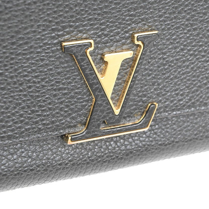 Louis Vuitton Capucines Long Wallet Leather, BLACK, LEATHER, Wallets
