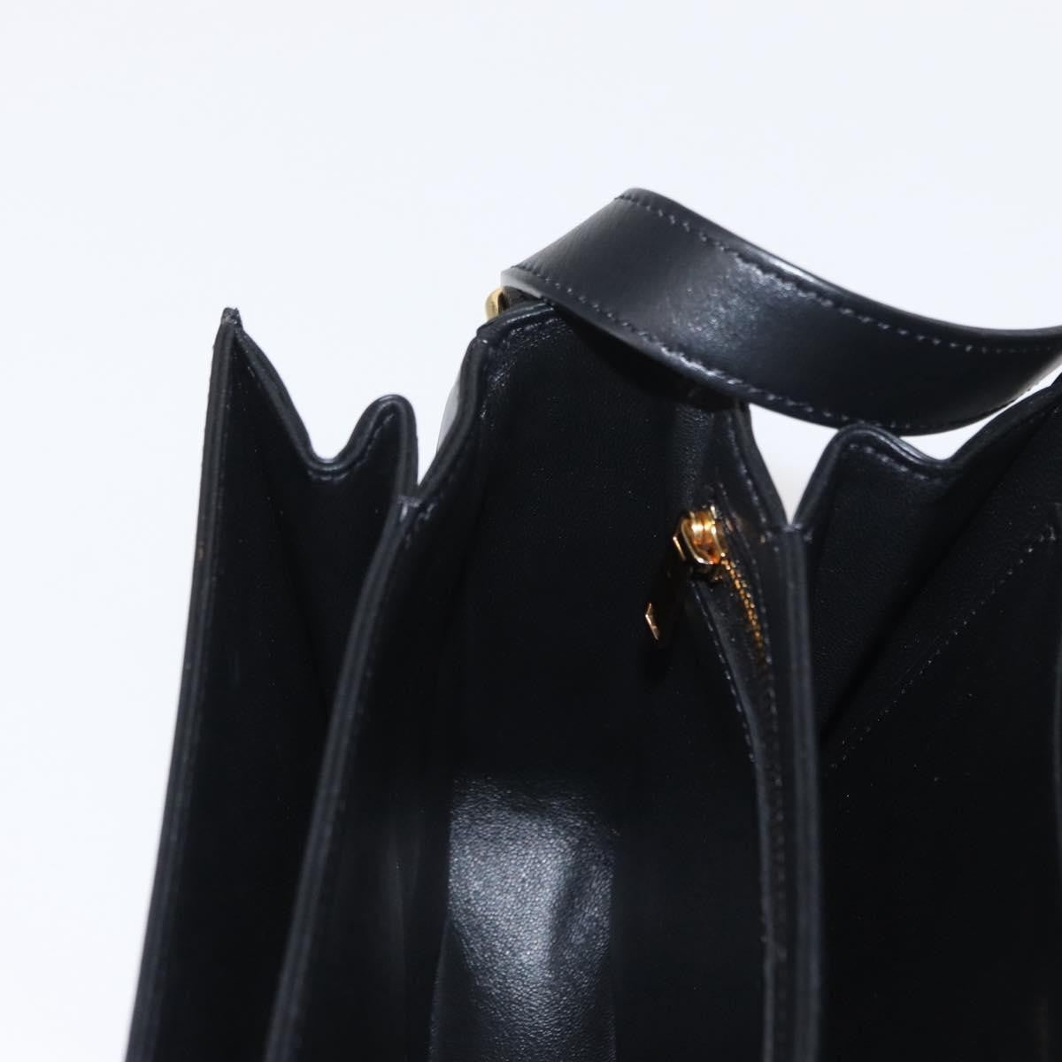 Celine Triomphe Shoulder Bag Canvas with Leather, BLACK, LEATHER, Shoulder bag