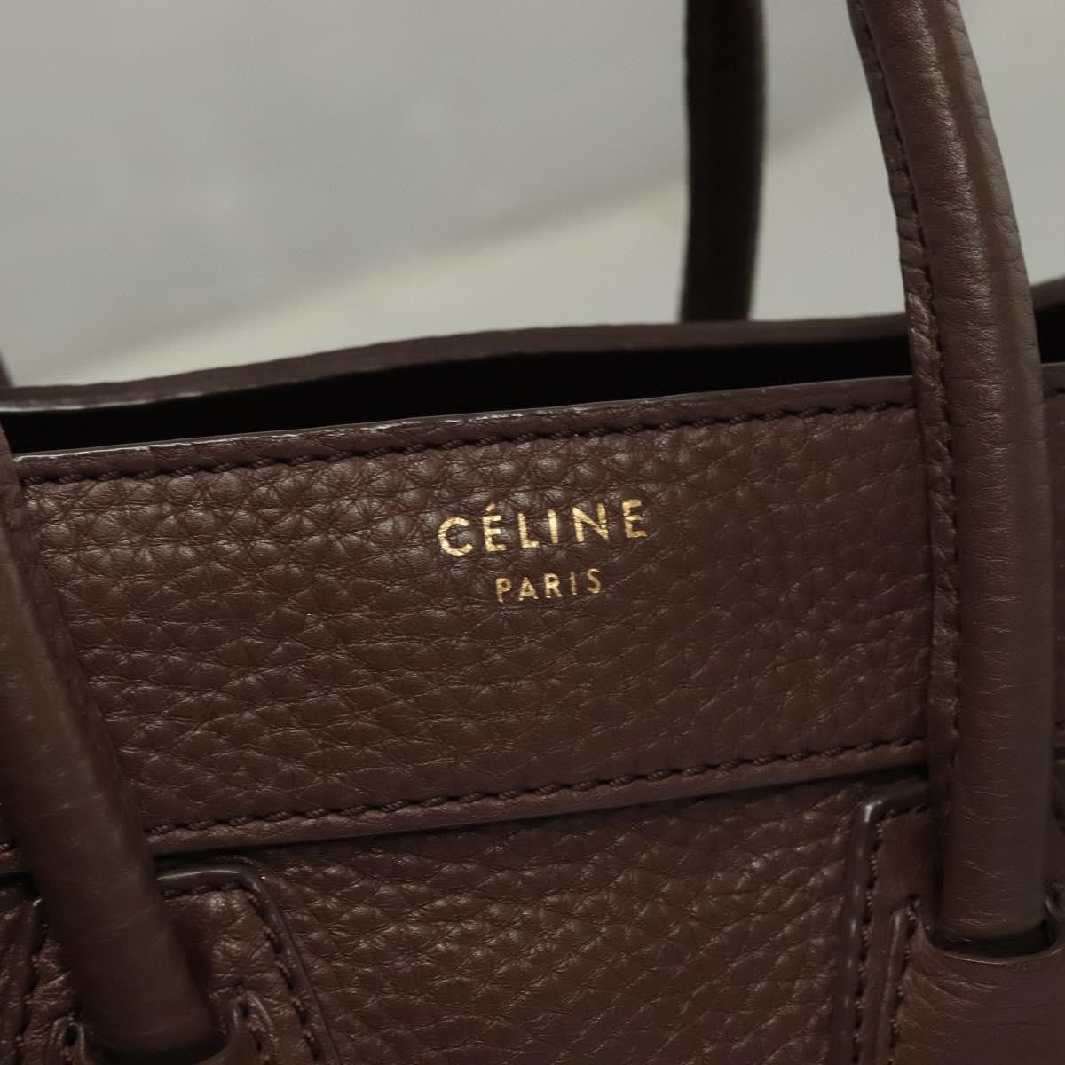 Celine Shopper Luggage Leather, BROWN, LEATHER, Handbag