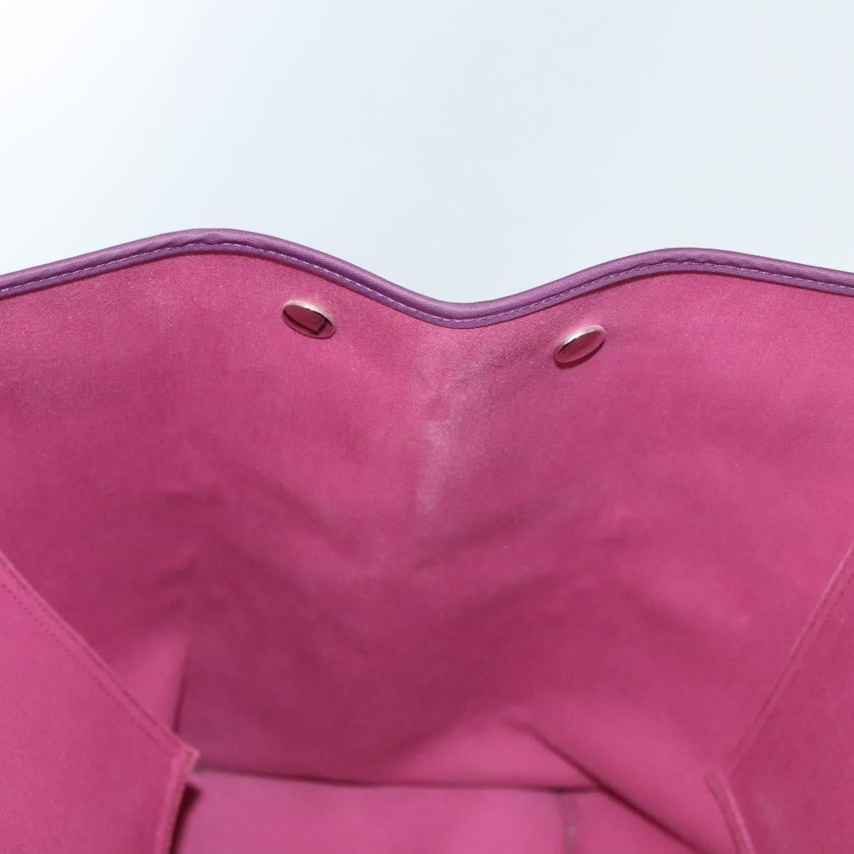 Hermes Cabag Handbag Toile and Leather, PURPLE, CANVAS, Tote bag