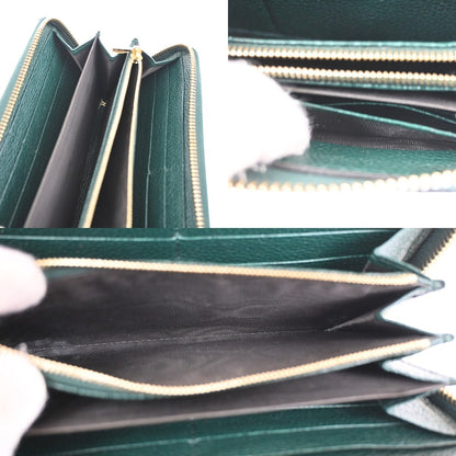 Gucci Zumi Zip Around Wallet Leather, GREEN, LEATHER, Wallets