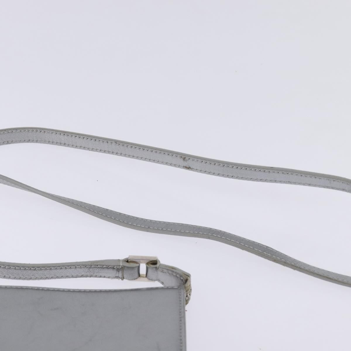 Salvatore Ferragamo Gancini Shoulder Bag Leather, SILVER, LEATHER, Shoulder bag