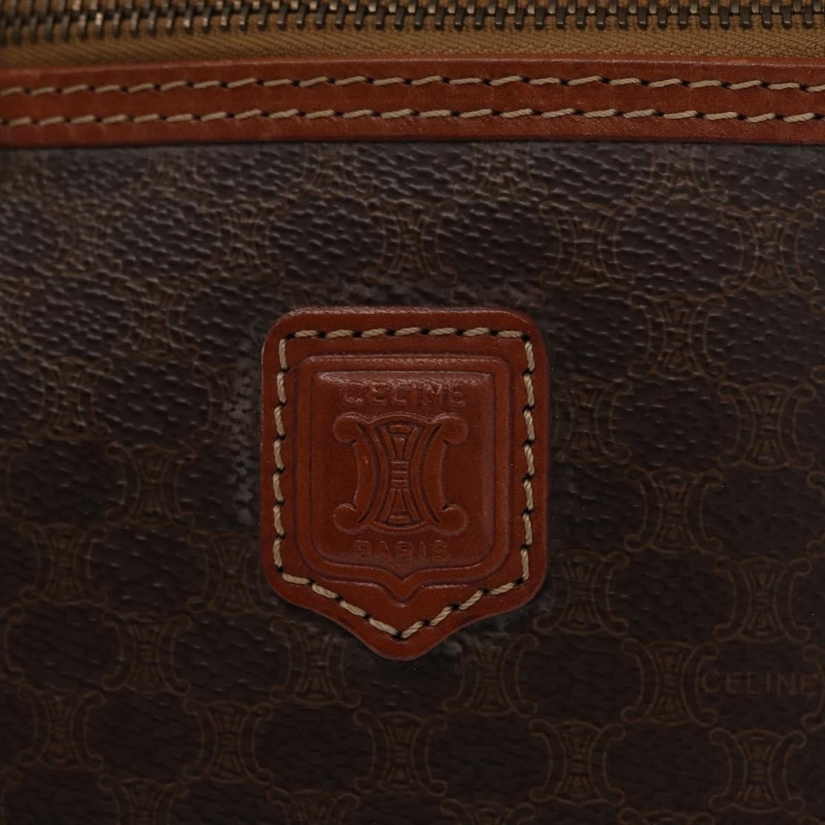 Celine Macadam Vanity Bag Canvas, BROWN, CANVAS, Handbag