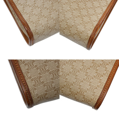 Celine Vintage Zip Wristlet Clutch Macadam Coated Canvas, BEIGE, CANVAS, Clutche & pouche